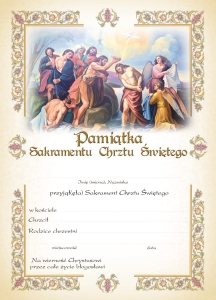 Pamiątka Sakramentu Chrztu Świętego - 25 sztuk (KUB502)