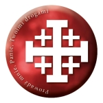 KRZYŻ JEROZOLIMSKI - naklejka samochodowa z serii: „PROWADŹ MNIE, PANIE, TWOIMI DROGAMI"(SGN016)