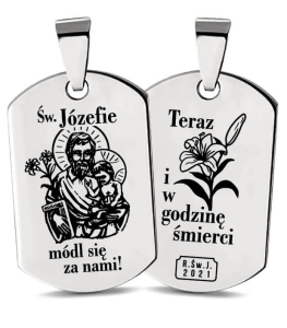 Medalik "Nieśmiertelnik" Świętego Józefa (S0171G)