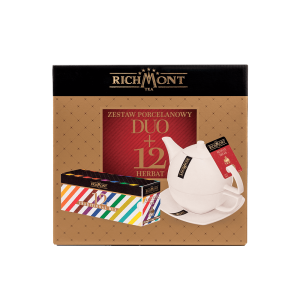 ZESTAW PORCELANOWY DUO + 12 HERBAT RICHMONT (ZPDHR1)