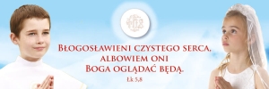 Baner Pierwsza Komunia Święta Błogosławieni czystego serca (DE1608)