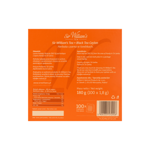 Herbata Czarna Sir William's Tea Ceylon (100 torebek) (HSWC23)