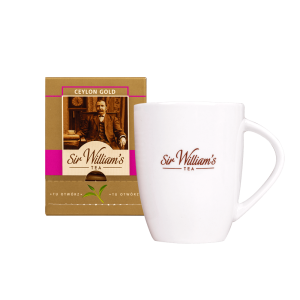 ZESTAW SIR WILLIAM’S TEA 15 HERBAT CZARNYCH CEYLON GOLD Z KUBKIEM PORCELANOWYM (ZSW315)