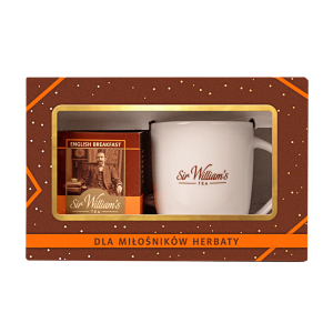 ZESTAW SIR WILLIAM’S TEA 15 HERBAT ENGLISH BREAKFAST Z KUBKIEM PORCELANOWYM (ZSW316)