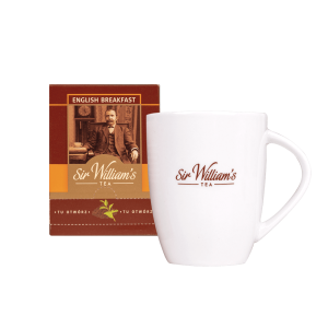 ZESTAW SIR WILLIAM’S TEA 15 HERBAT ENGLISH BREAKFAST Z KUBKIEM PORCELANOWYM (ZSW316)