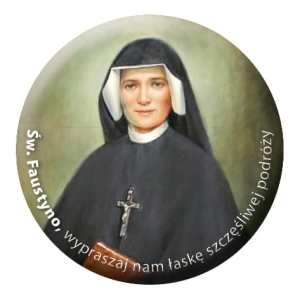 ŚW. FAUSTYNA - naklejka samochodowa z serii: „PATRONI SZCZĘŚLIWEJ PODRÓŻY” (SGN014)