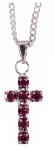 Naszyjnik - krzyżyk - Zirconi - mix kolorów (JSZ001)