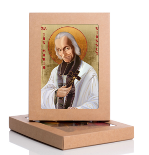 Ikona Święty Jan Vianney na desce (GA3654)