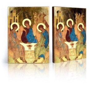 Ikona Święta Trójca  na desce (GA3028)