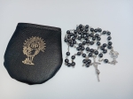 Różaniec pierwszokomunijny perłowy ciemny z etui (ROZ014)