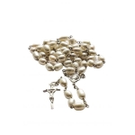 Różaniec papieski z prawdziwych pereł wykończony srebrem (S0026G)