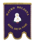 Chorągiew pogrzebowa haftowana, z wizerunkiem Matki Bożej Bolesnej (SCP004)